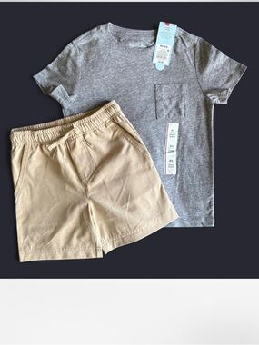 Cat & Jack Heather Gray Pocket Tee - XS (4/5)